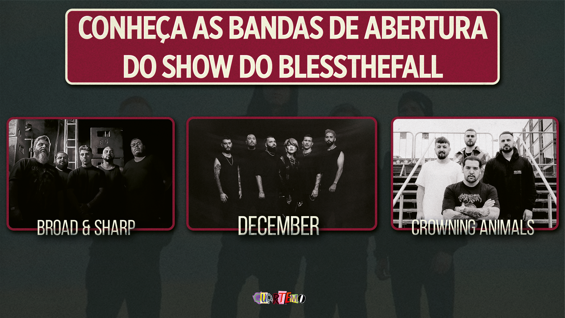 Blessthefall no Brasil: conheça as bandas de abertura.